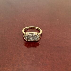 Kendra Scott Gold Ring with Silver Stone